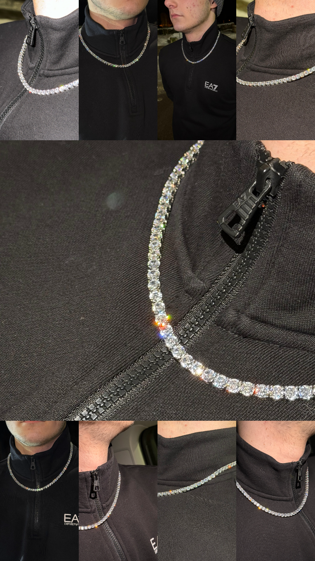 Moissanite Imitāciju Ķēde